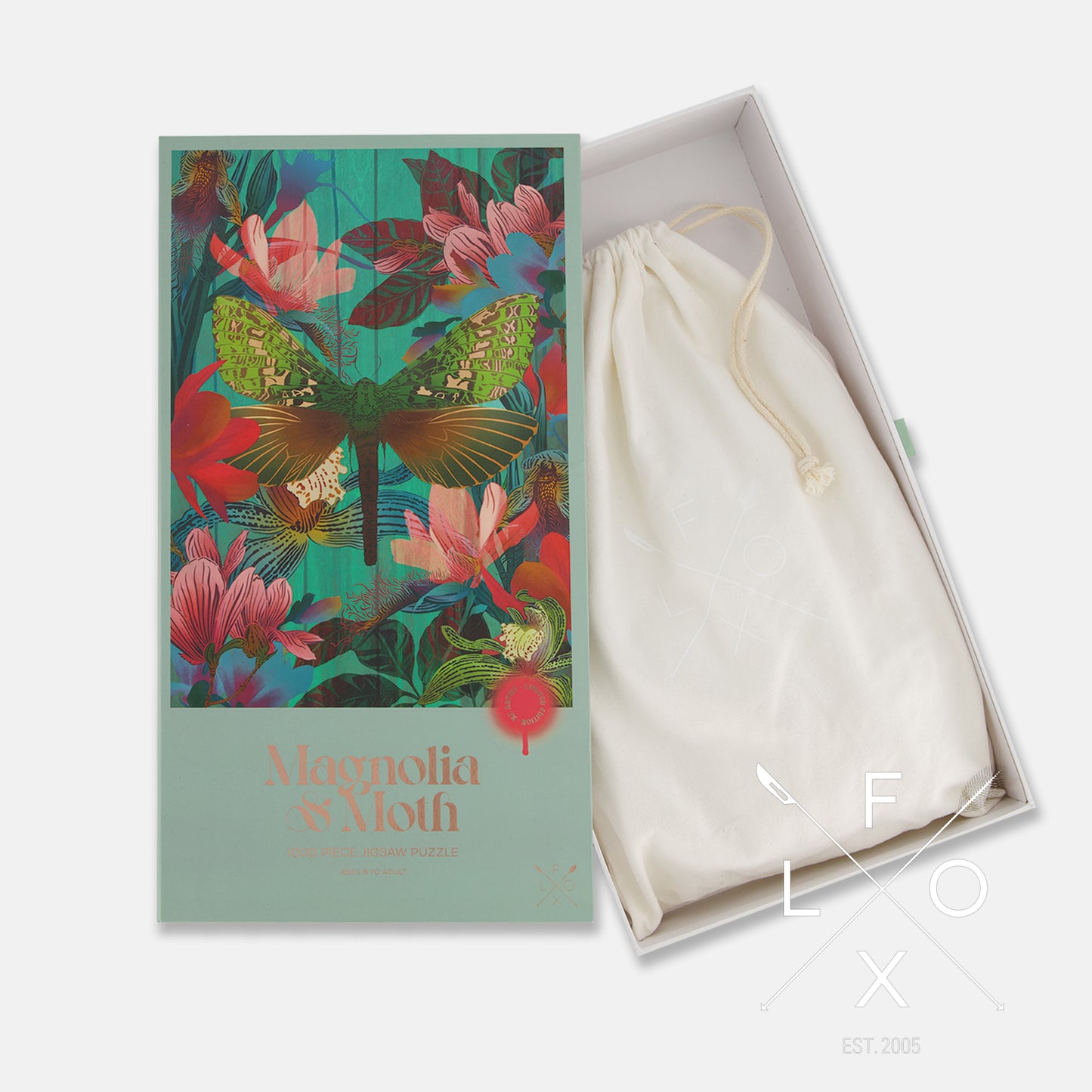Magnolia and moth jigsaw puzzle.