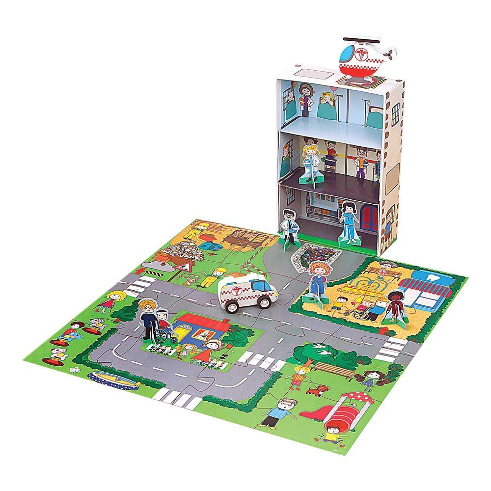 Childrens book, puzzle and wooden play set featuring the human body.