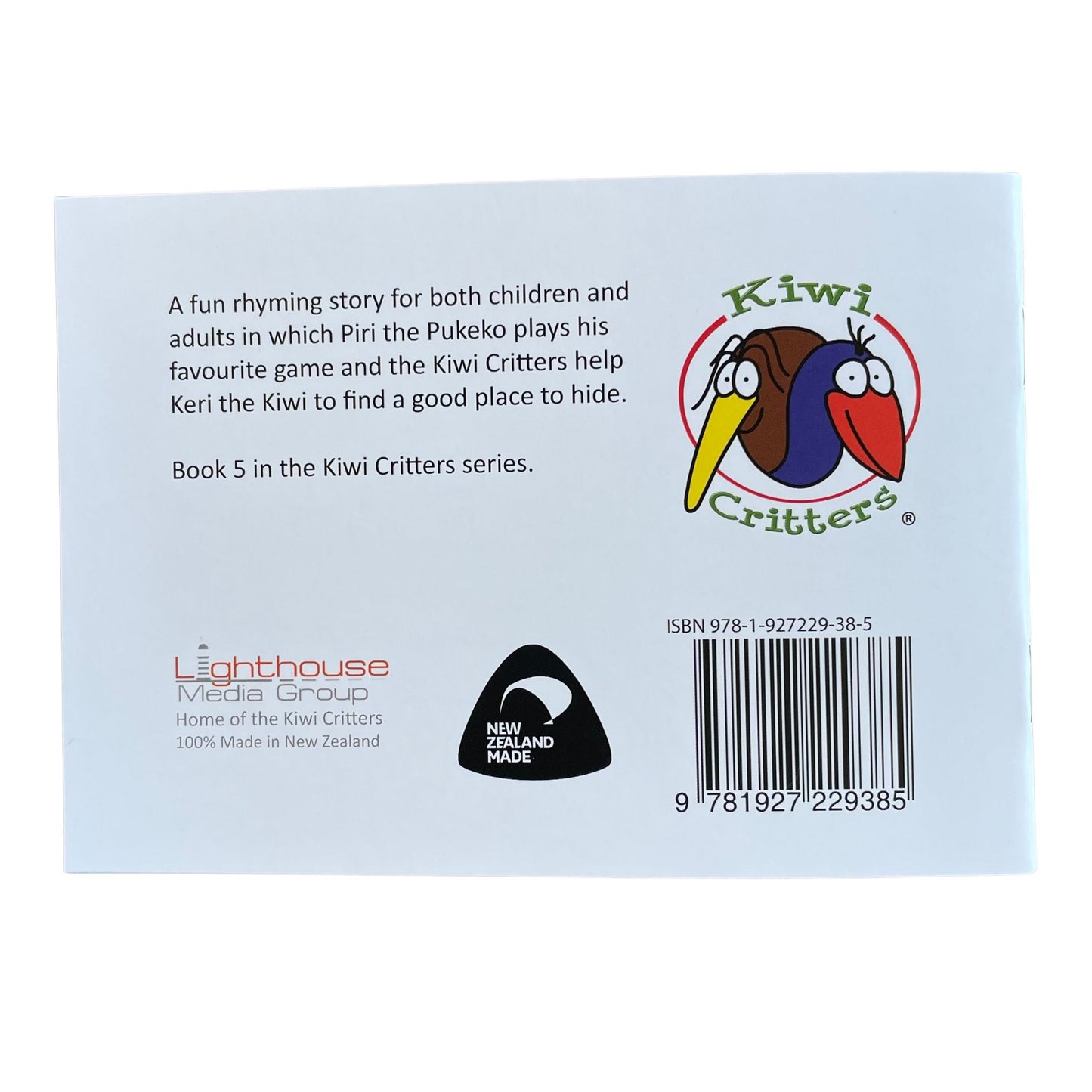 Keri's Party - Soft cover children's book. Back cover of the book.