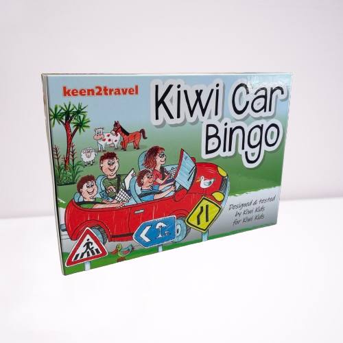 Kiwi Car Bingo travel game.