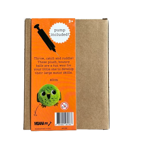 Back of Packaging for a large sized Kea Inflatable Ball from Moana RD.