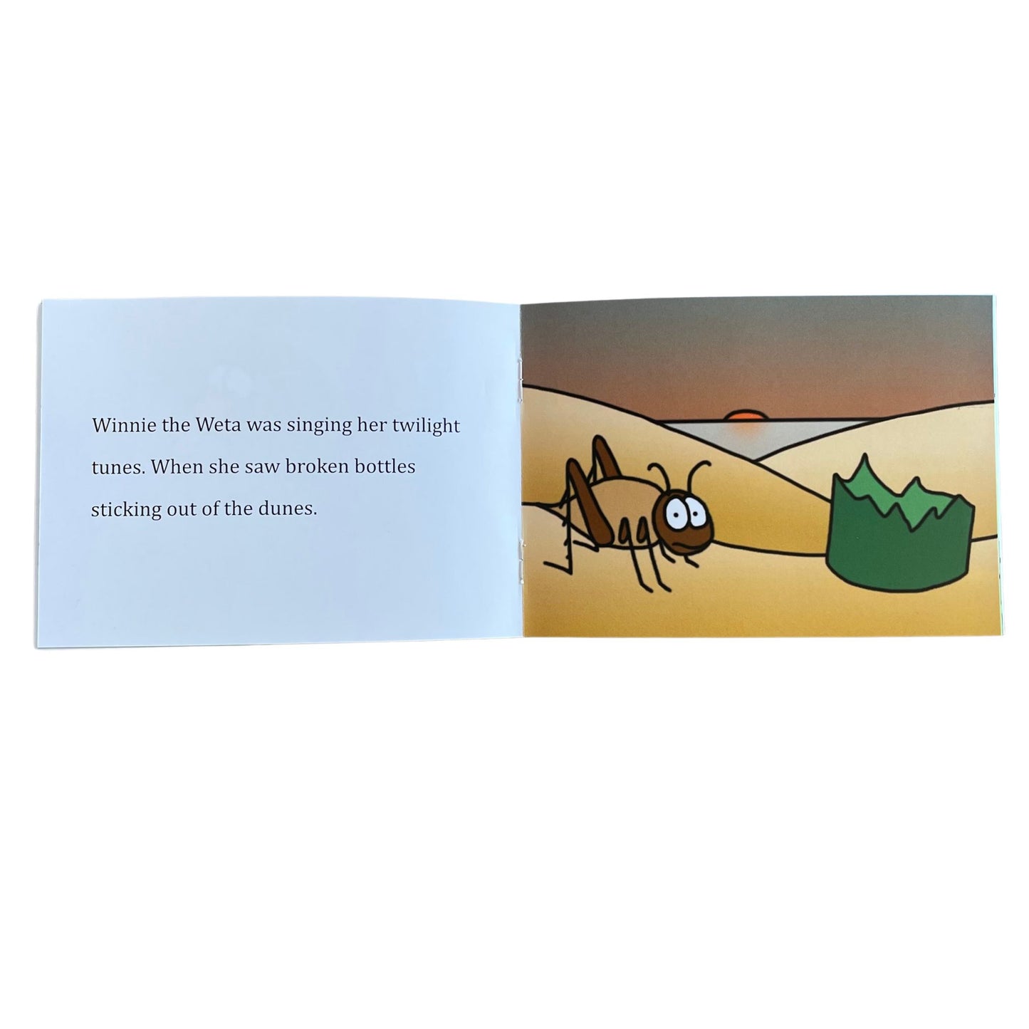 Rubbish - Soft cover children's story book. Inside pages of the book showing text and images from the story.