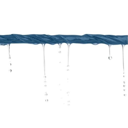 Sea to Summit Drylite towel in blue twisted up showing how to remove water by wringing it out.