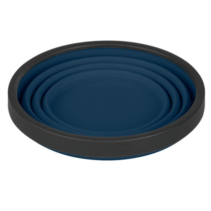 Navy blue silicone collapsible mug.