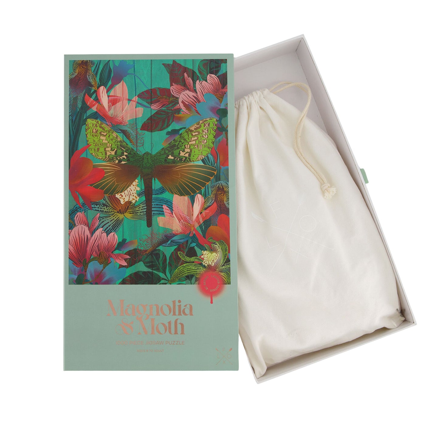 Magnolia and moth jigsaw puzzle.