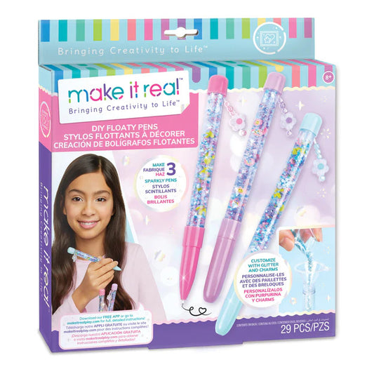 Floaty glitter pen DIY kids craft kit.