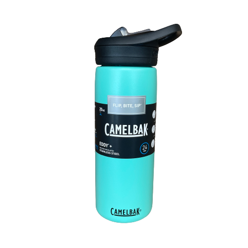 Camelbak stainless steel drink bottle in Coastal blue green colour.