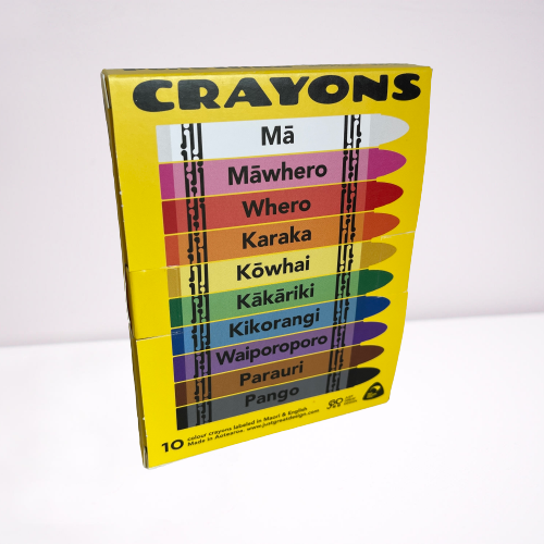 Crayons featuring colours in te reo maori.