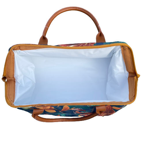 Open large cooler bag.