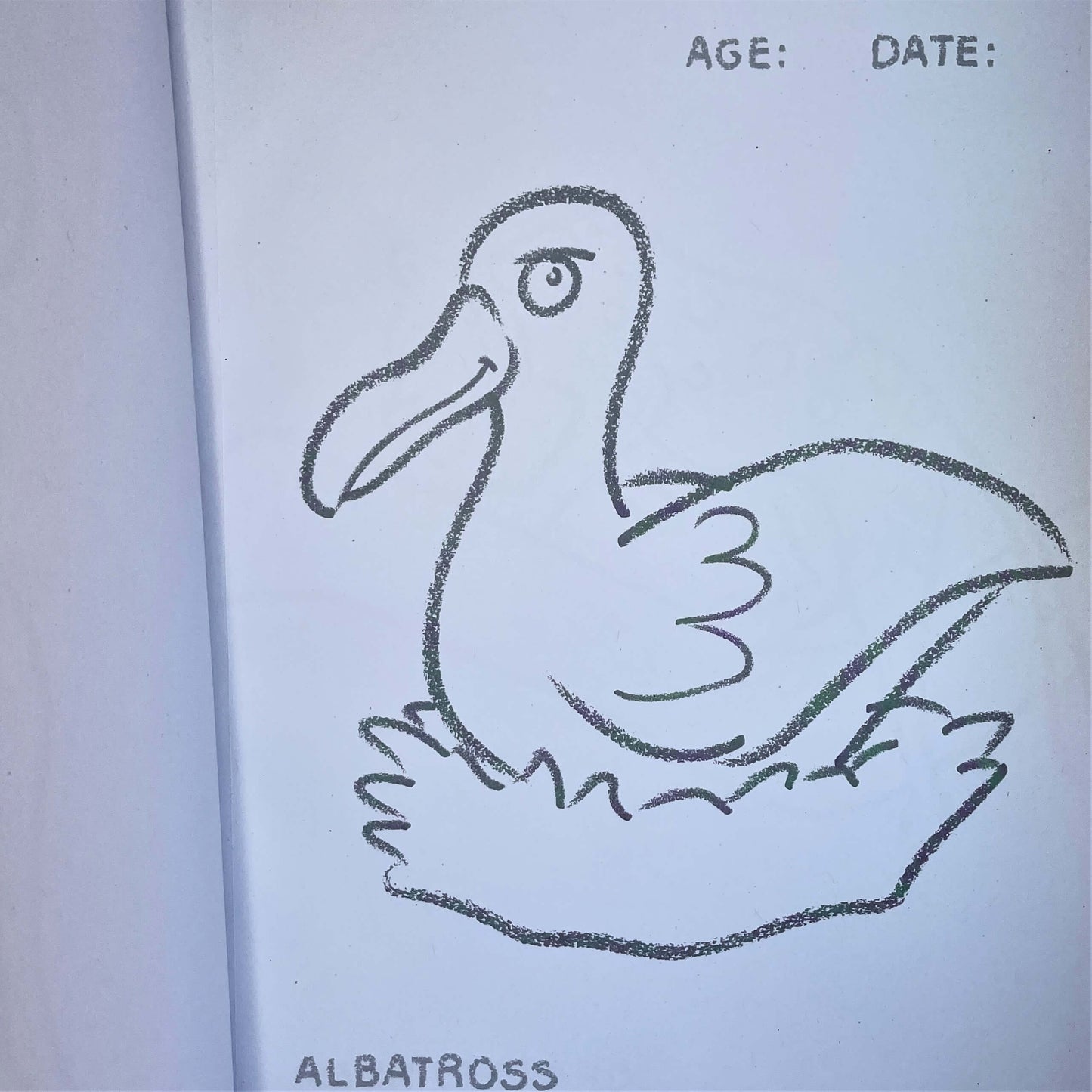 Page from toddler colouring book.