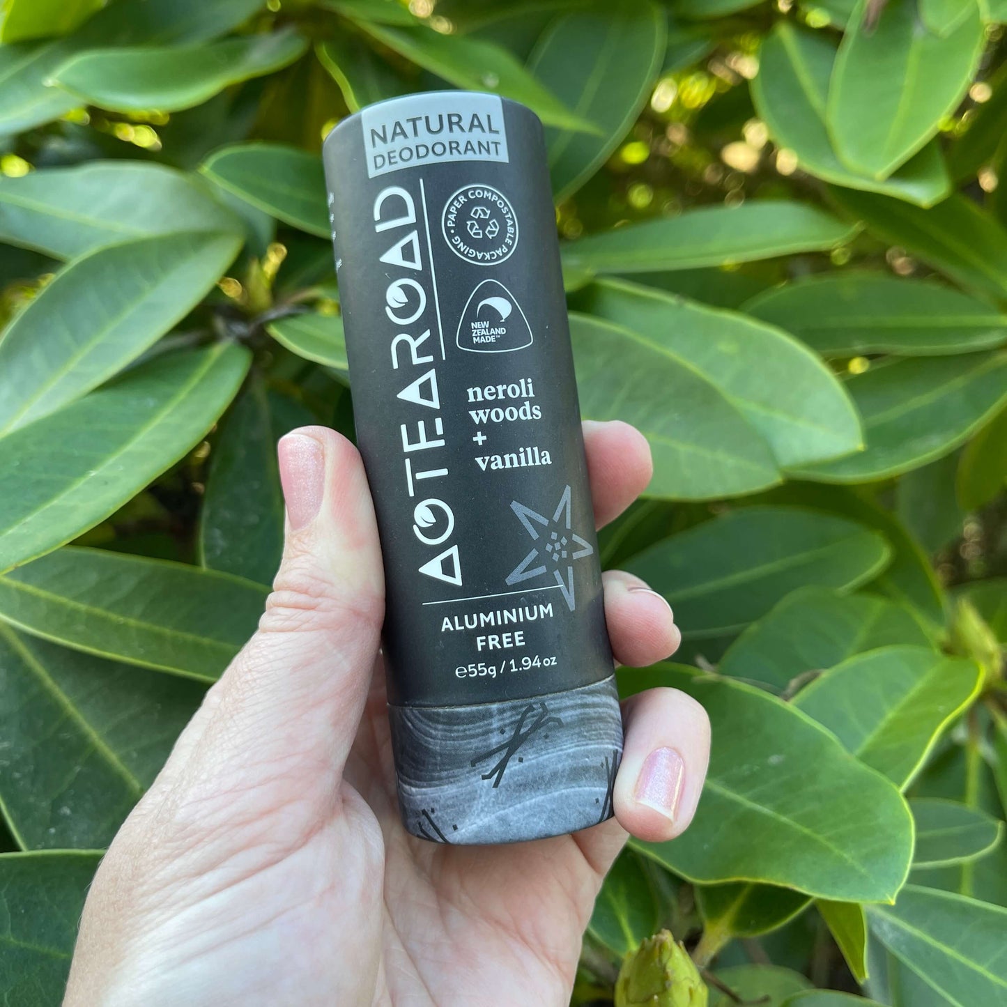 Neroli & Vanilla natural deodorant stick.