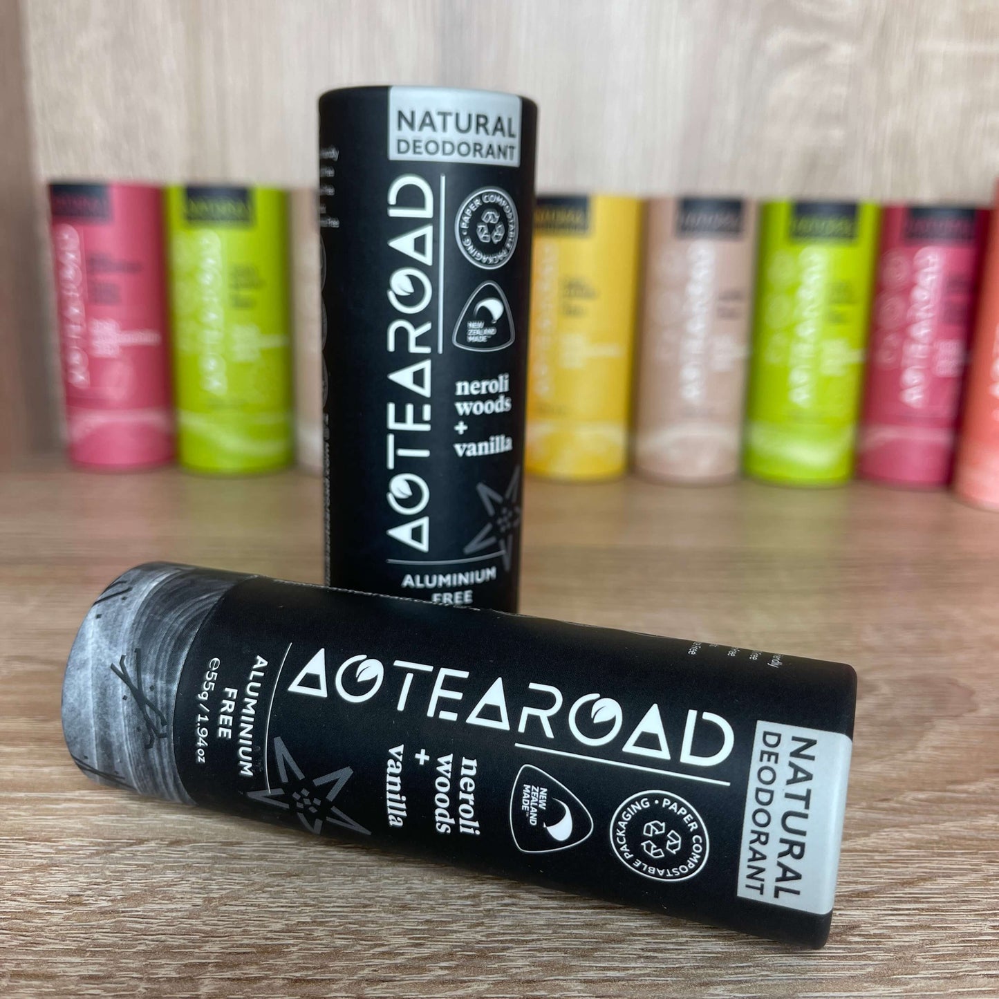 Neroli & Vanilla natural deodorant stick.