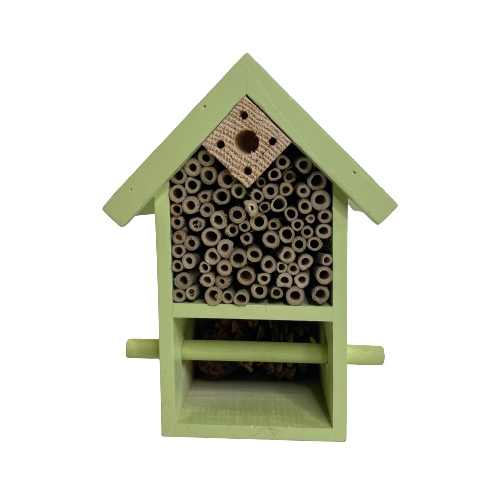 Wooden bug and bee hotel.