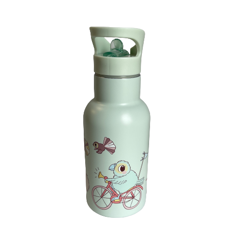 Kuwi and friends character drink bottle with sipper top.