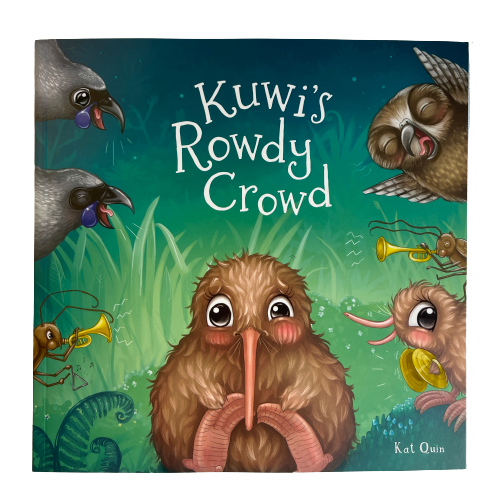 Childrens book Kuwis Rowdy Crowd by Kat Quin.