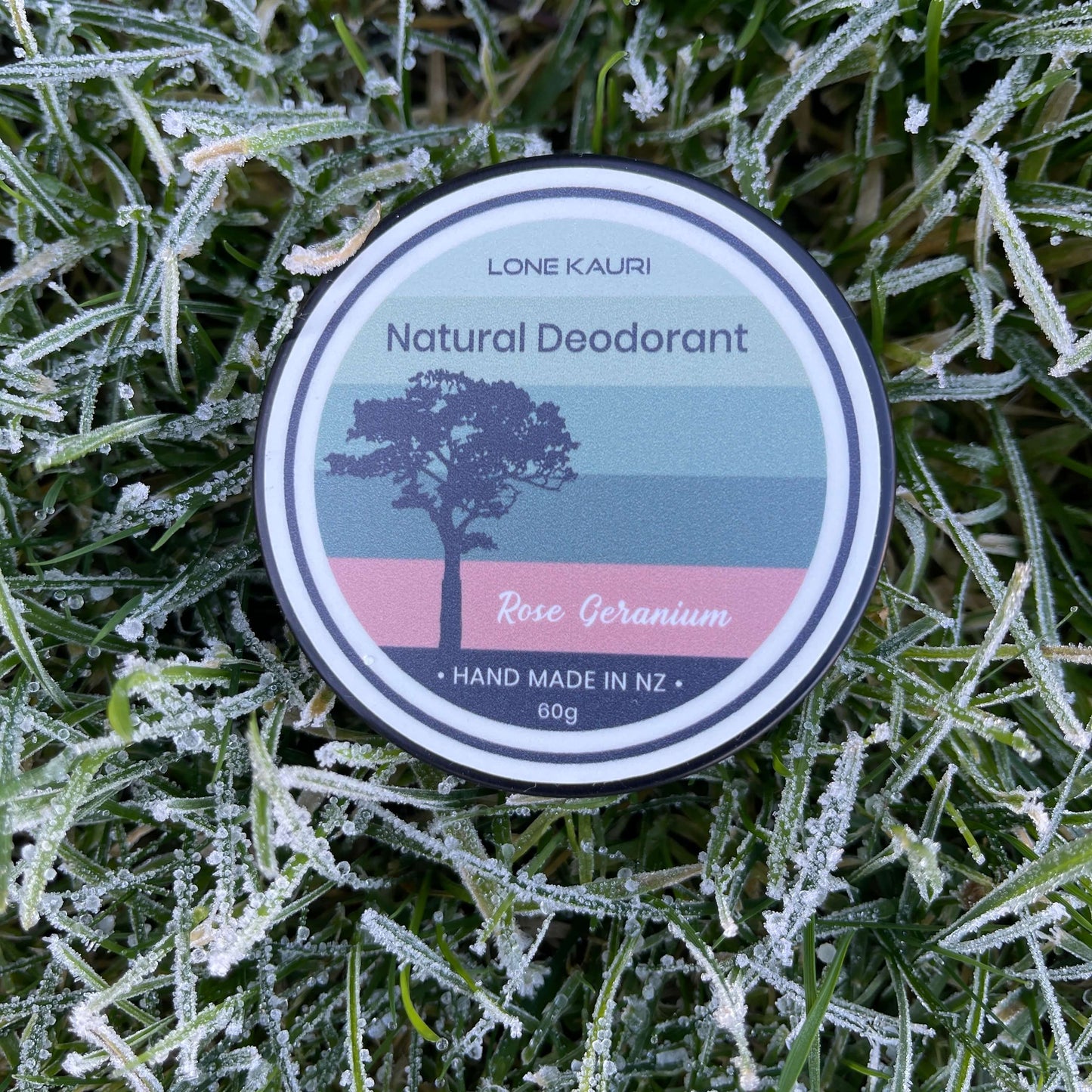 Lone Kauri natural rose geranium deodorant tins.