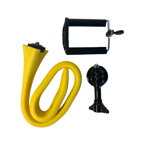 Bright yellow flexi selfie stick.