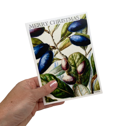 Christmas card with Tawa berries.