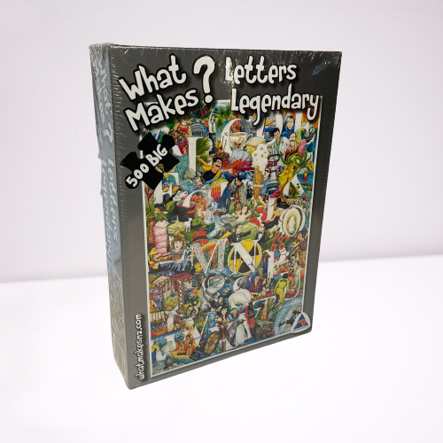 Jigsaw puzzle with artwork featuring the alphabet and iconic New Zealand characters.