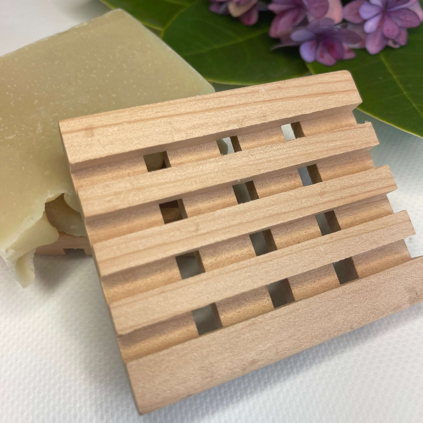 Wooden soap dish