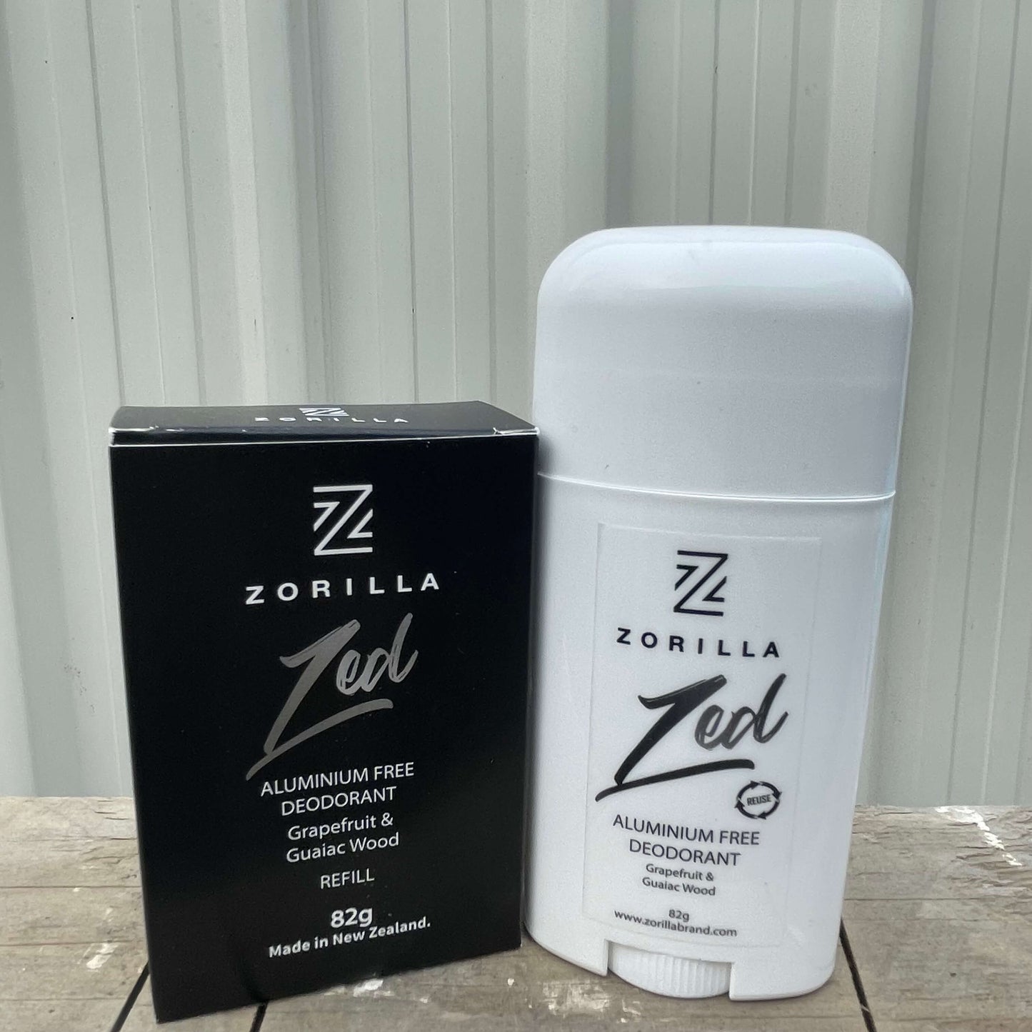 Mens deodorant stick and refill by Zorilla.