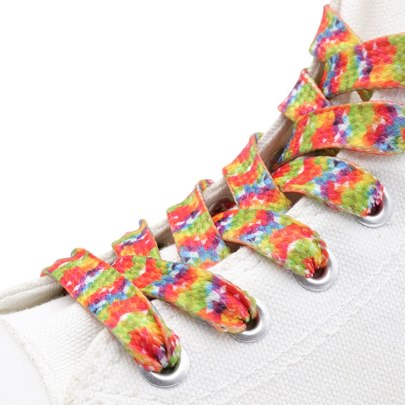 Watercolour bright shoelaces.