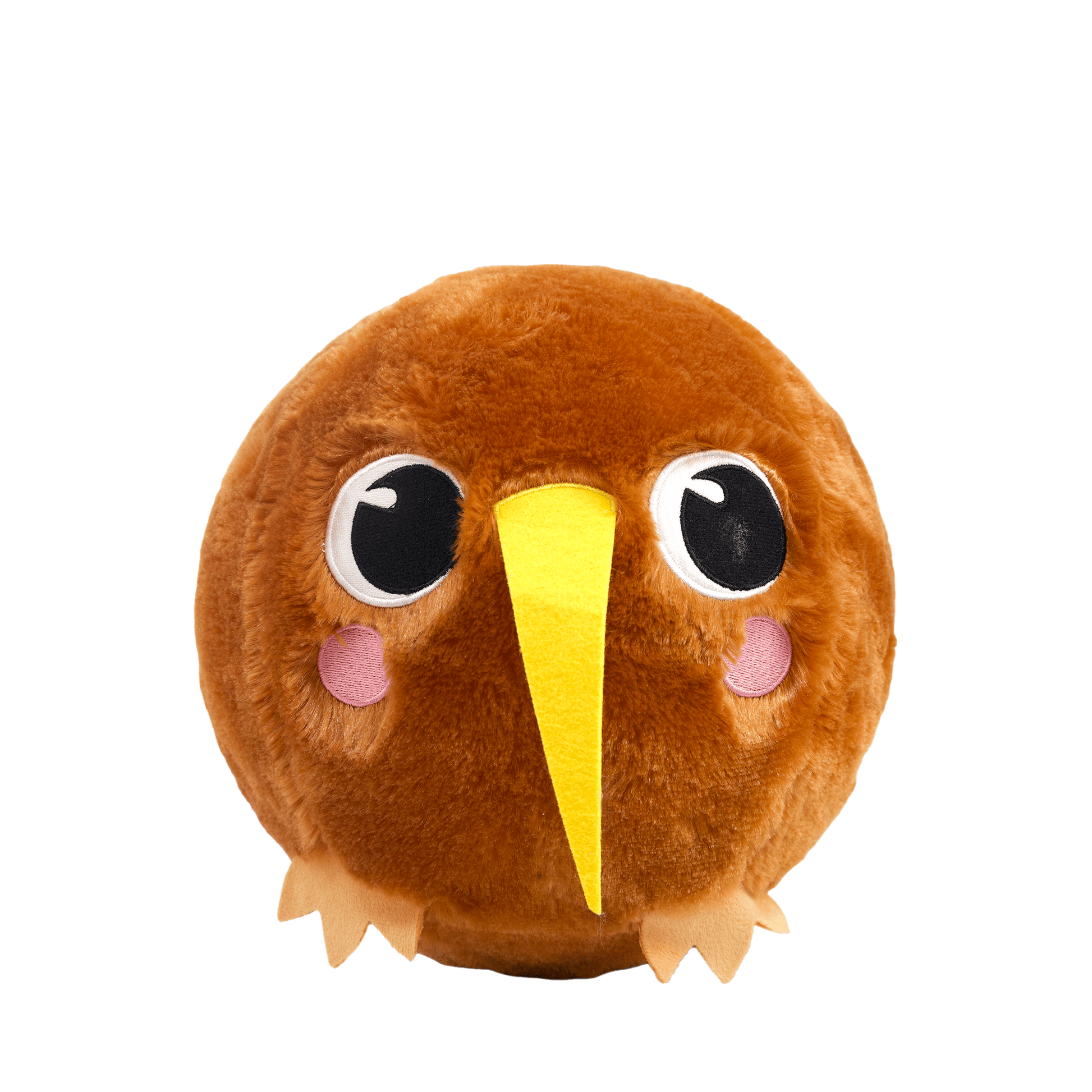 Plush brown inflatable Kiwi bird ball.