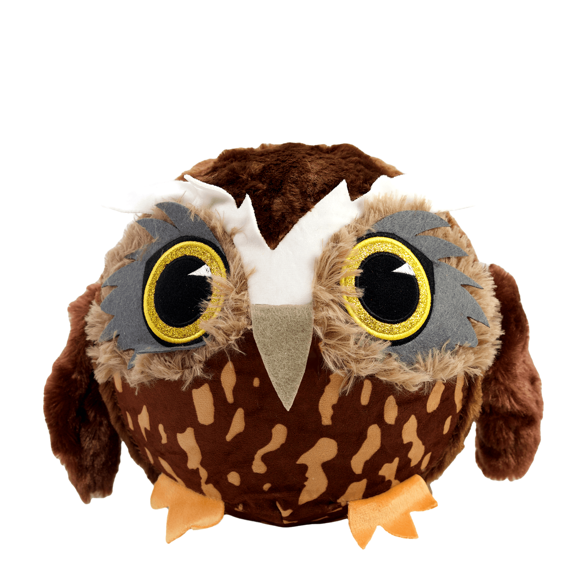 Brown plush inflatable Ruru owl bird ball.