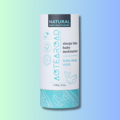 Natural baby sleep balm in a cardboard tube by Aotearoad.