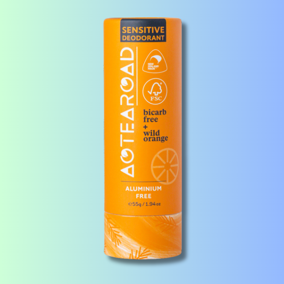 Natural deodorant stick in wild orange scent by Aotea Road.