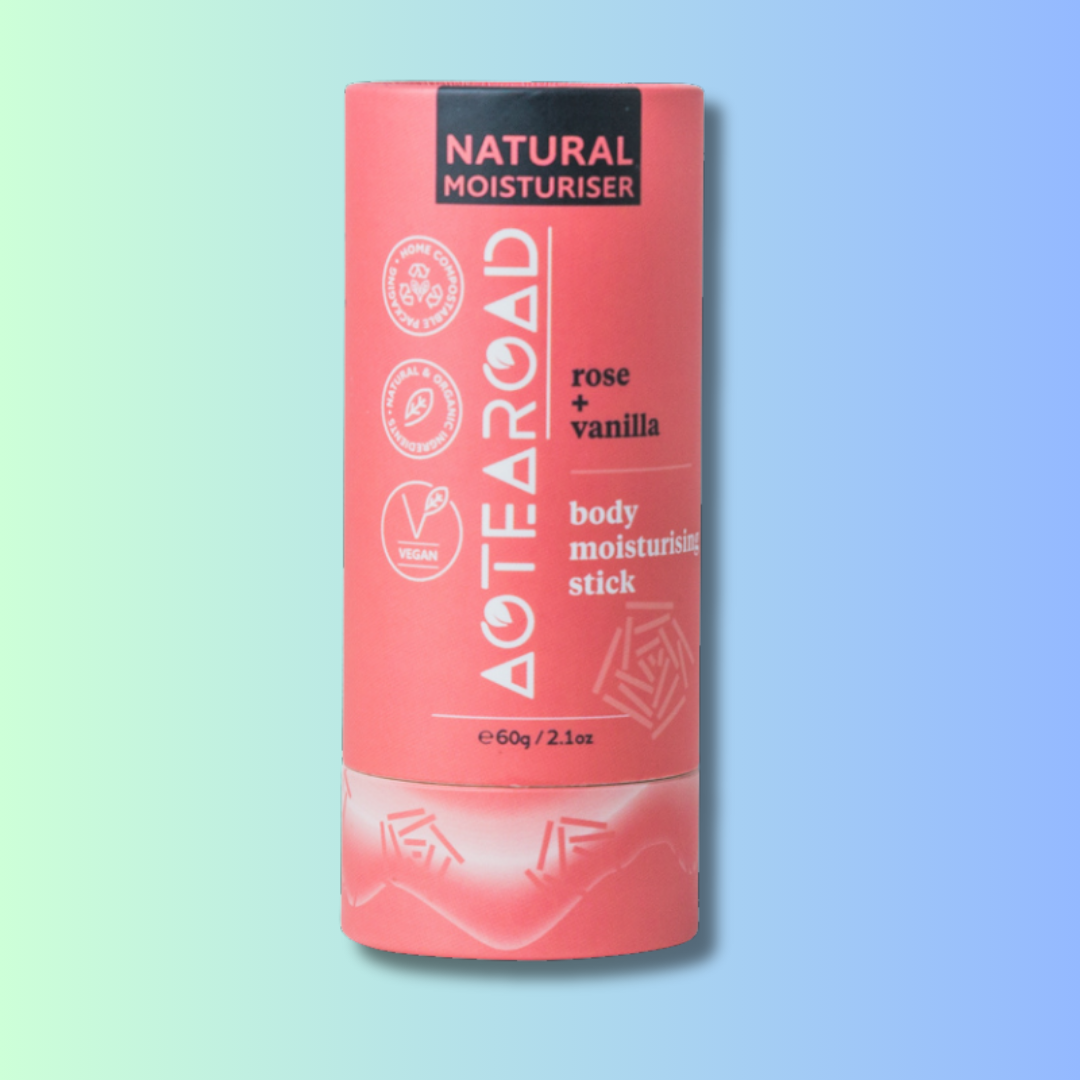 Rose & Vanilla body moisturising stick by Aotearoad.