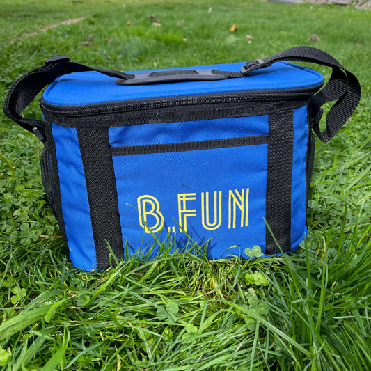 B FUN Large Cooler Bag - Royal Blue with the fun yellow LOGO