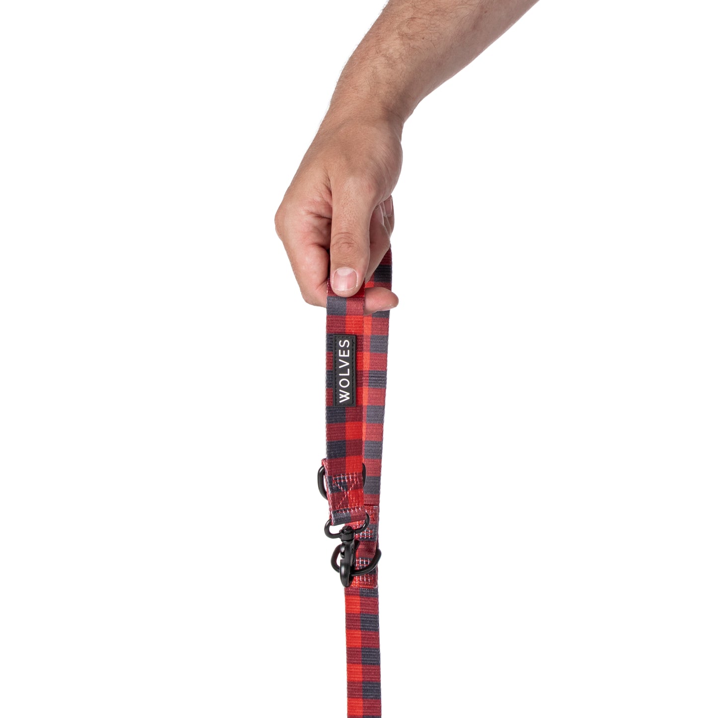 Red & Black checked dog leash.