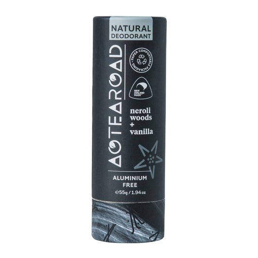 Neroli & Vanilla natural deodorant stick.
