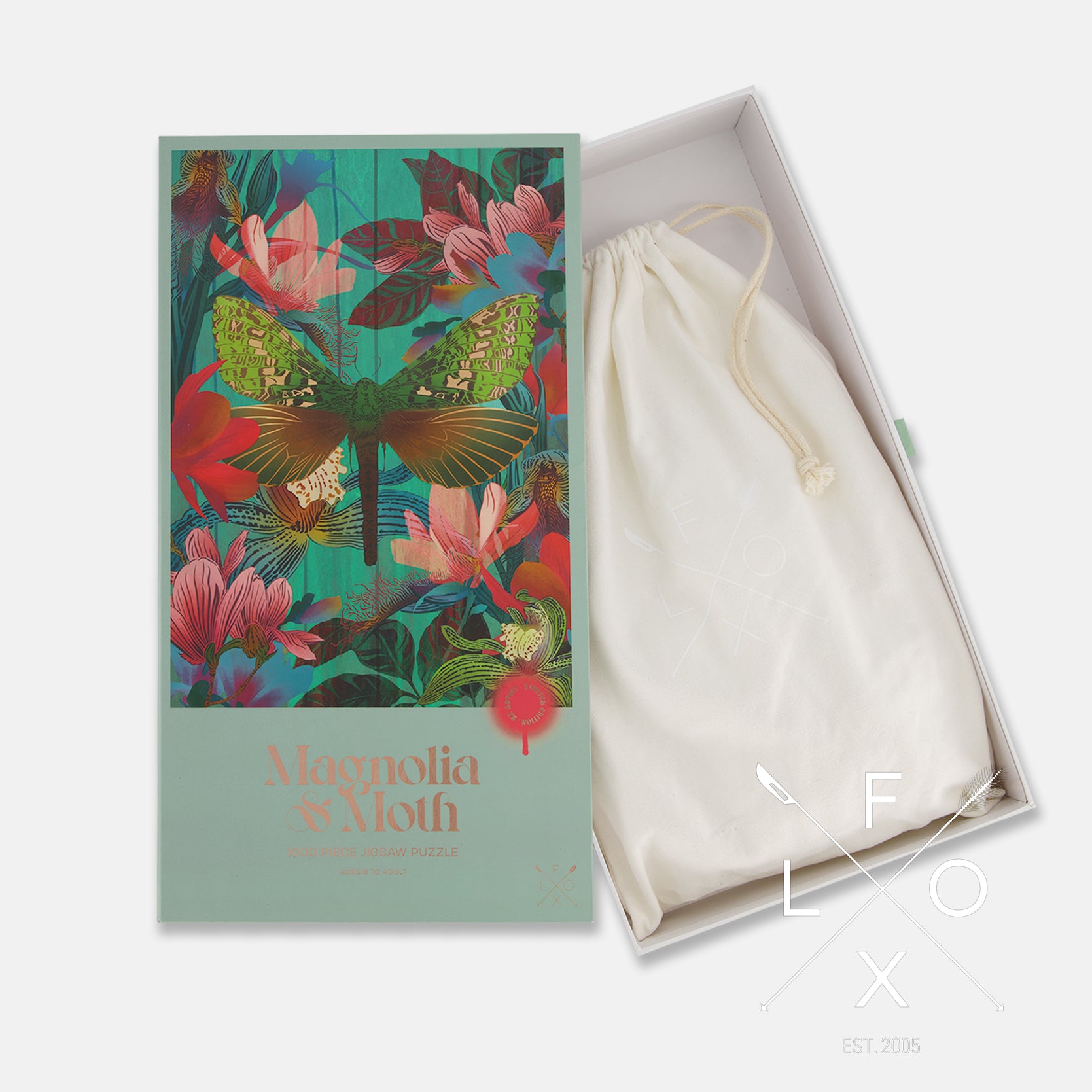 Magnolia and moth jigsaw puzzle.