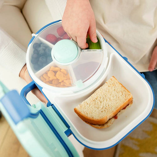 Gobe snack spinner and lunchbox combo in blue.