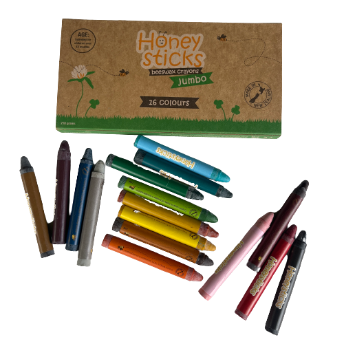 16 coloured crayons by Honesyticks.