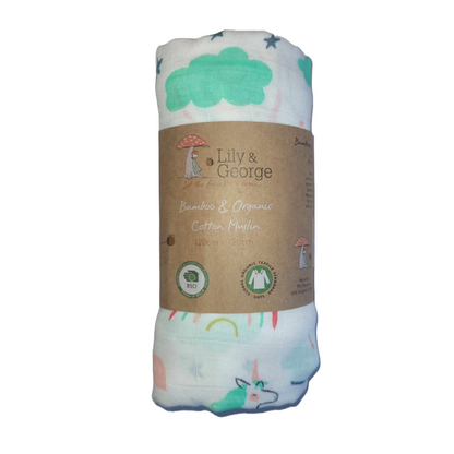 Bamboo & Organic Cotton Muslin - Rainbow