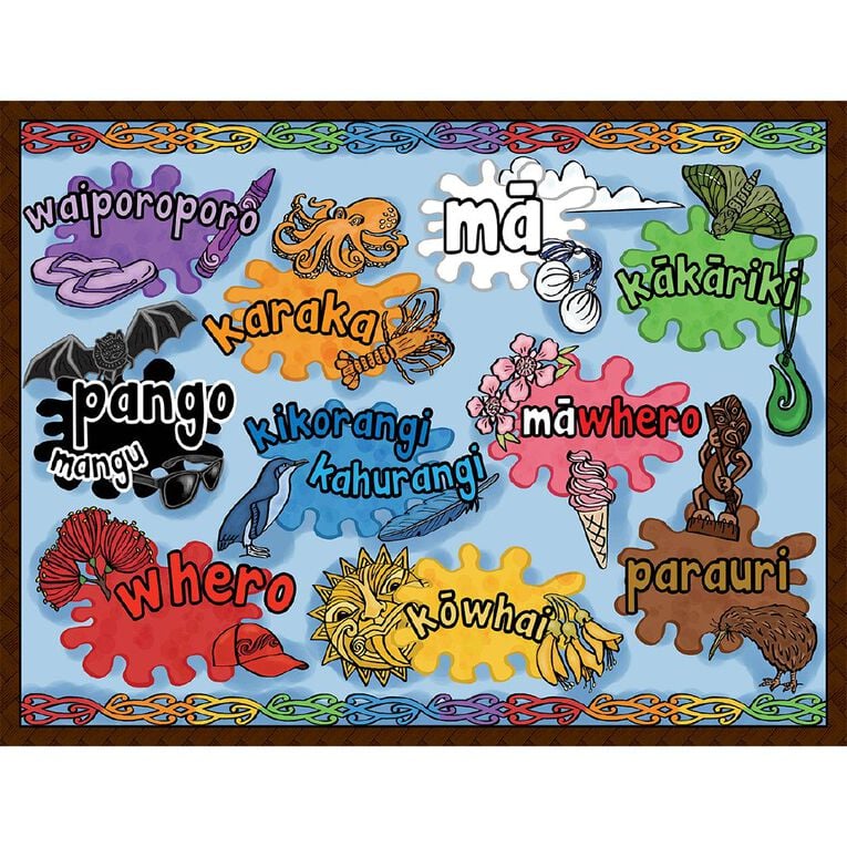 Maori Tray puzzle design featuring 10 different colours.