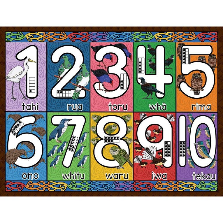 Maori tray puzzle featuring numbers 1 to 10 in te reo.