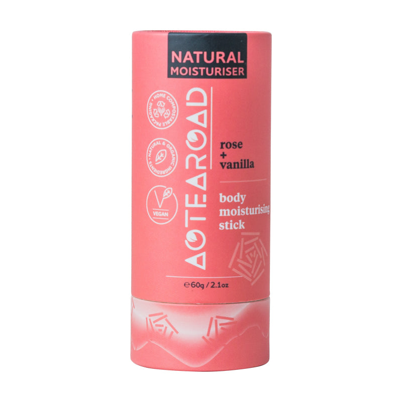 Rose & Vanilla body moisturising stick by Aotearoad.