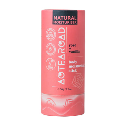 Rose & Vanilla body moisturising stick by Aotearoad.