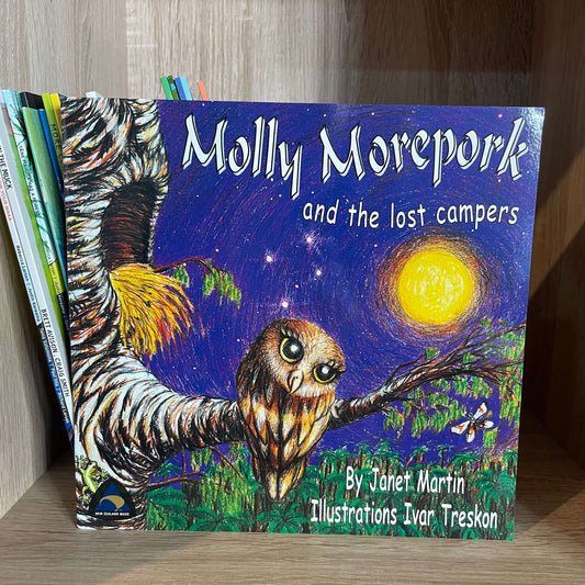 Molly the Morepork and the lost campers - Soft cover children's story book.