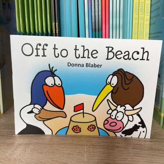 Off to the beach - soft cover children's book.