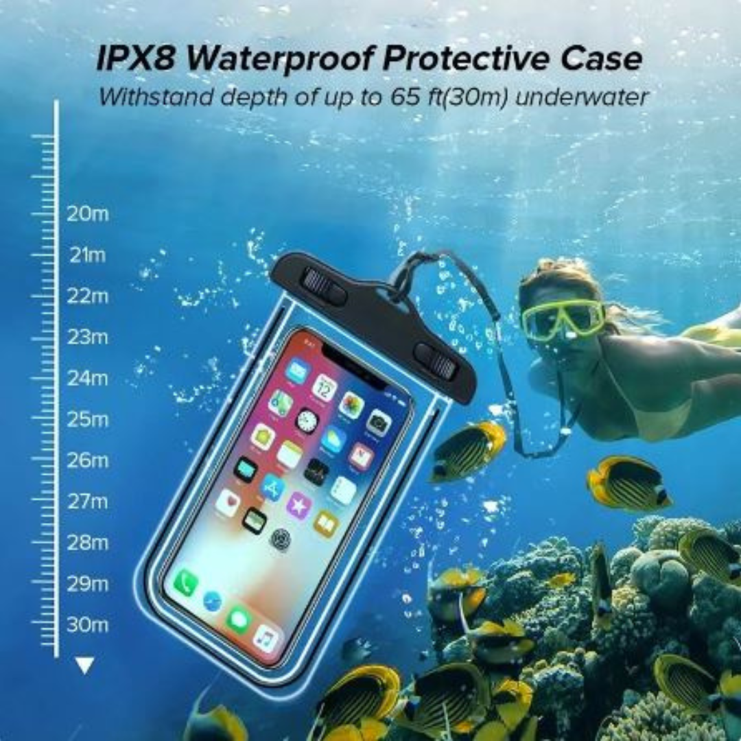 Waterproof phone pouch.