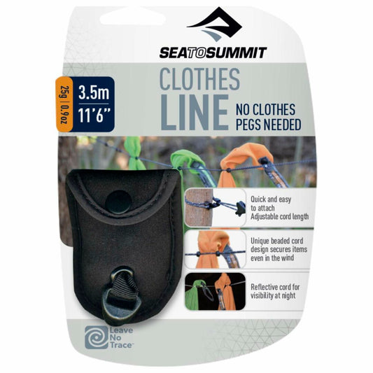 Sea to summit portable camping clothes line.