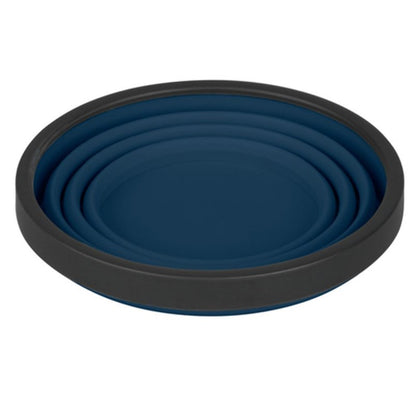 Navy blue silicone collapsible mug.