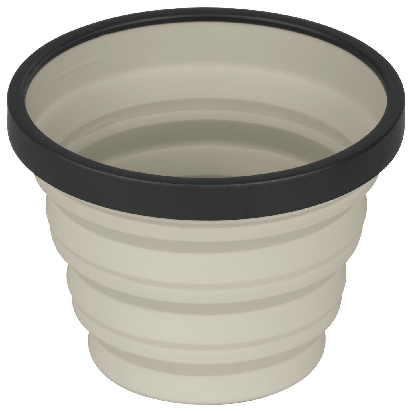 Sand coloured silicone collapsible X cup by Sea to Summit.