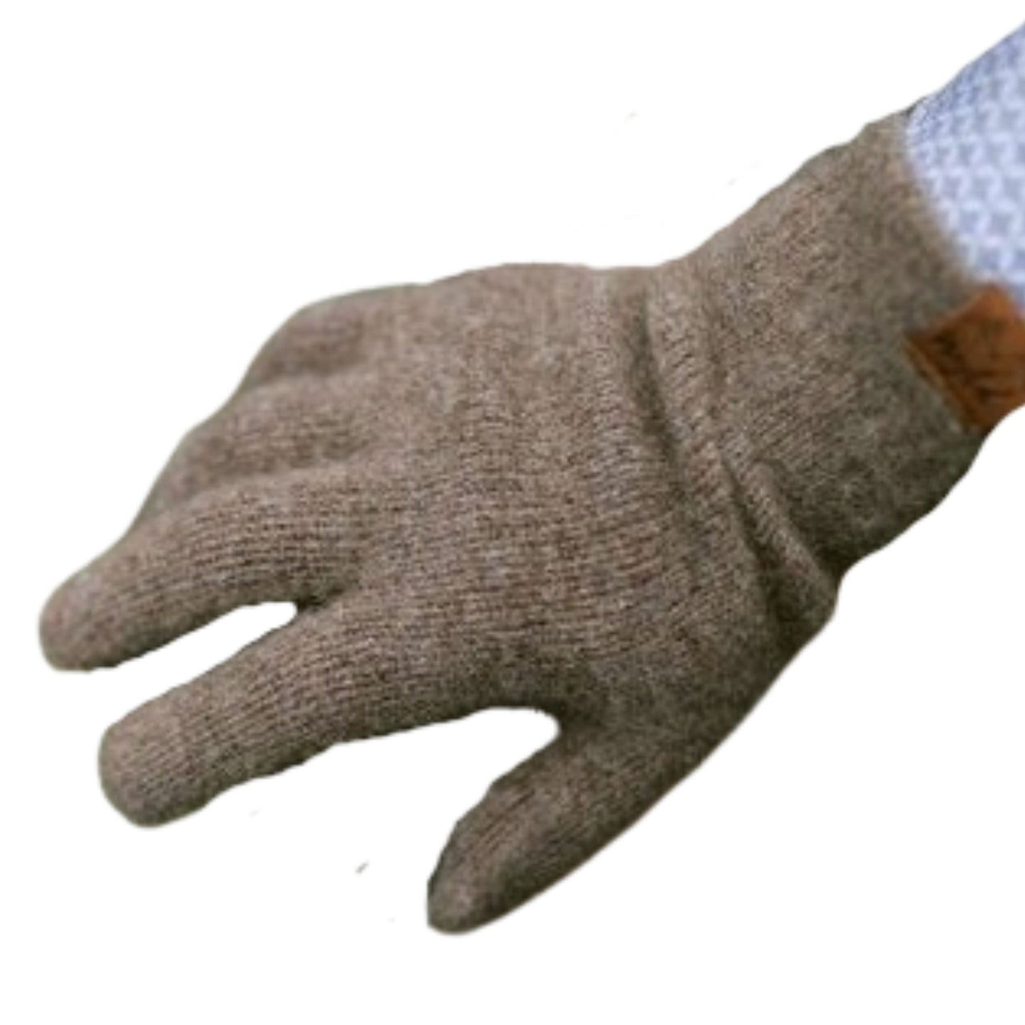 Brown wool gloves.