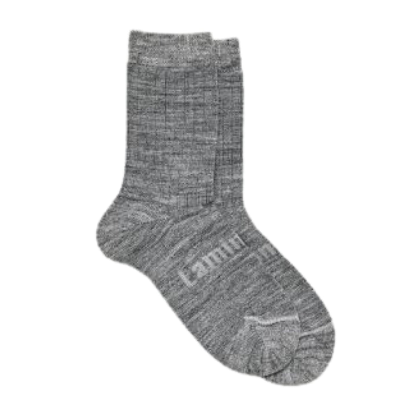 Pair of grey ribbed merino socks